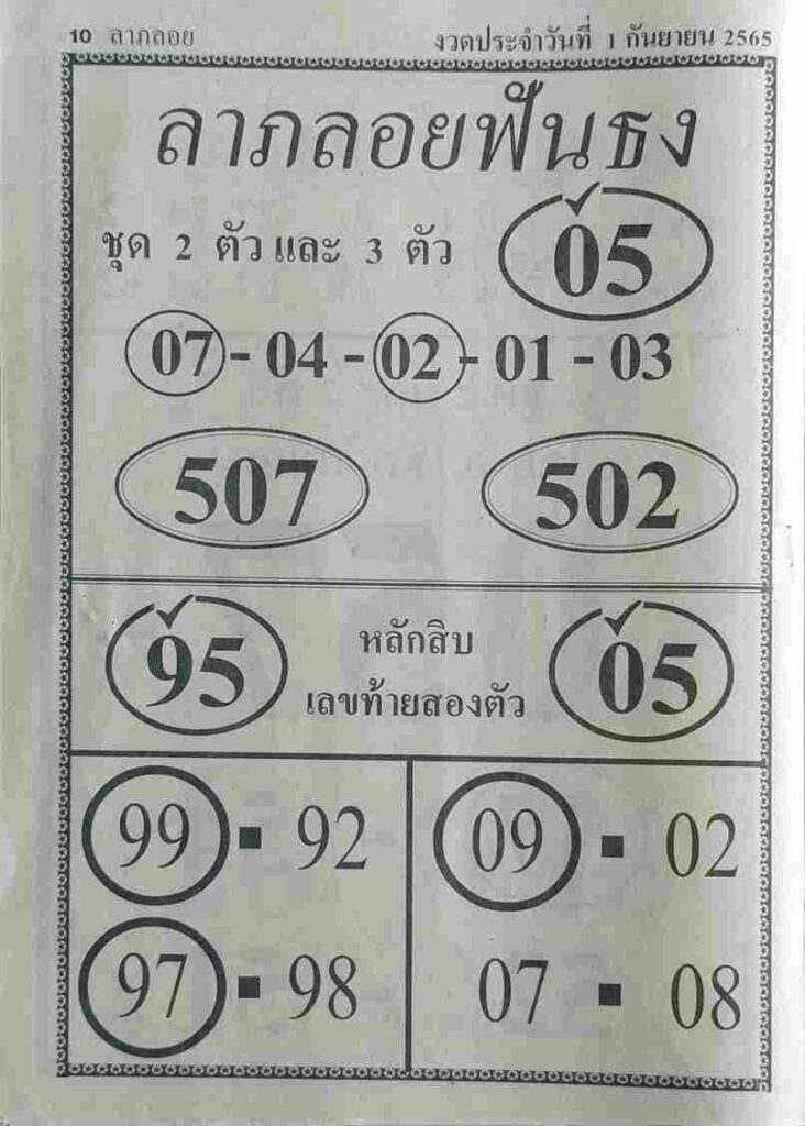 เลขดี หวยลาภลอยฟันธง1-9-65