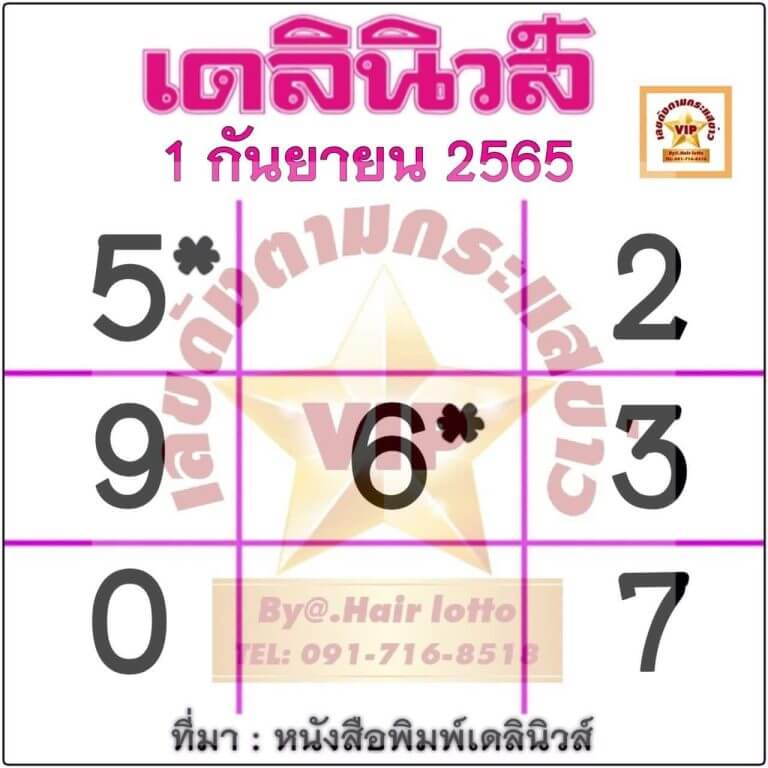 เลขดี หวยเดลินิวส์1-9-65