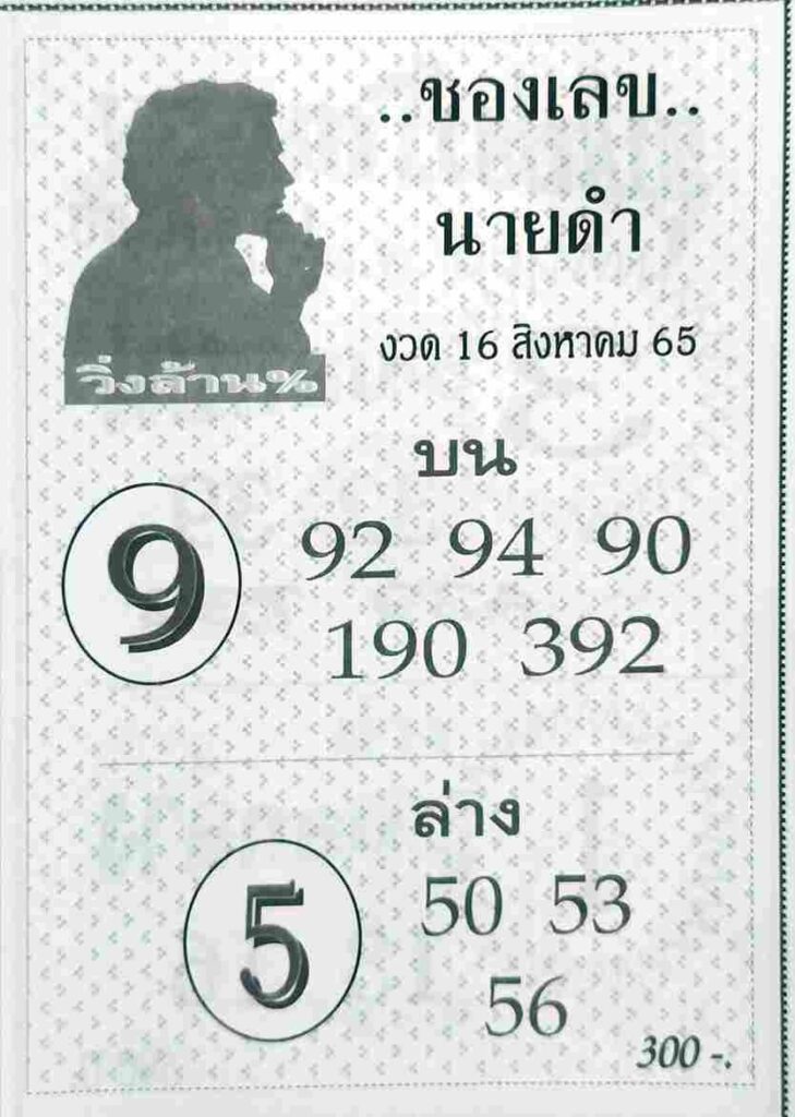 เลขดี เลขนายดำ16-8-65