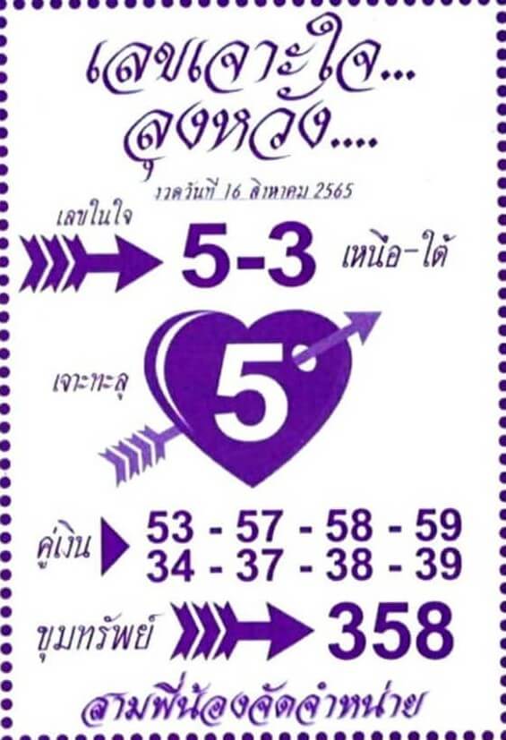 เลขดี เลขเจาะใจลุงหวัง16-8-65