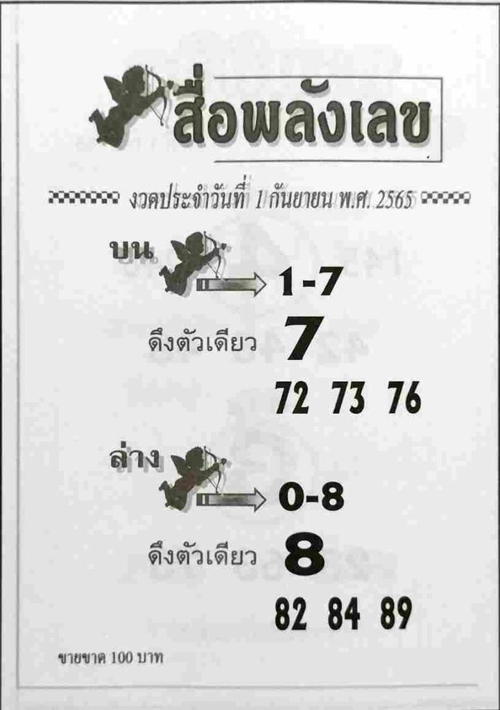 เลขดี หวยสื่อพลังเลข1-9-65