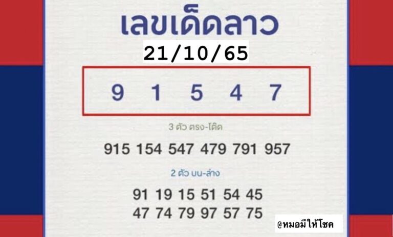 หวยลาว หวยลาว4ตัว21-10-65