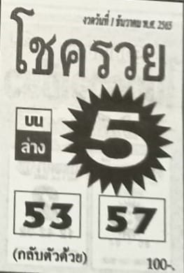 เลขดี หวยโชครวย1-12-65