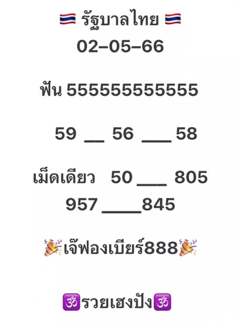 หวยเจ๊ฟอง 2-5-66