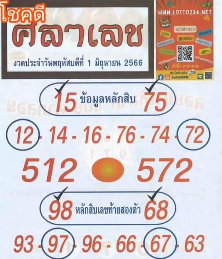 หวยศิลาเลข 1-6-66