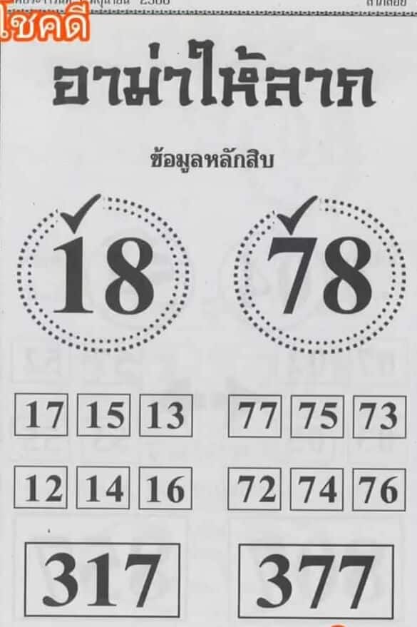 หวยอาม่าให้ลาภ 1-6-66