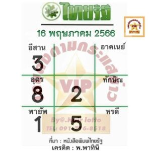 หวยไทยรัฐ 16-5-66