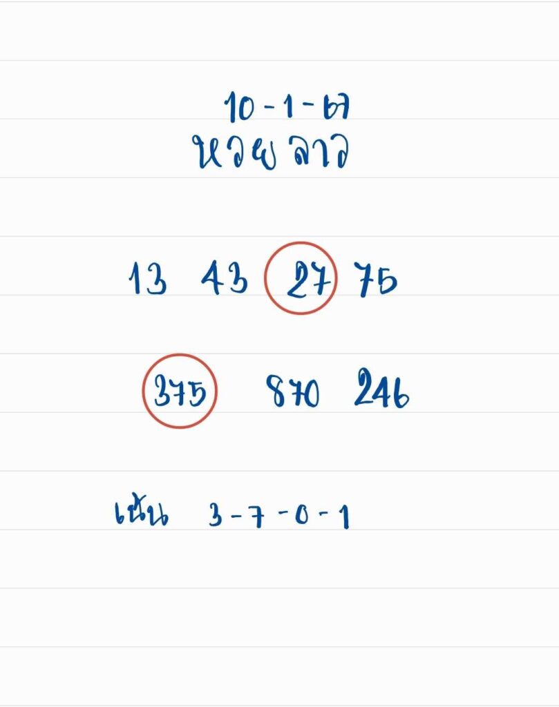 หวยลาววันนี้ 10-1-67